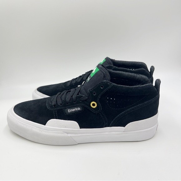 Emerica Pillar Black Suede Leather Mid Skate Shoes Sneakers Womens‎ 8 Mens 6.5 - Picture 4 of 10